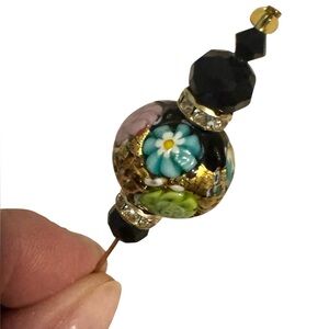 Vintage Millefiori Murano Glass Hat Pin. NWT